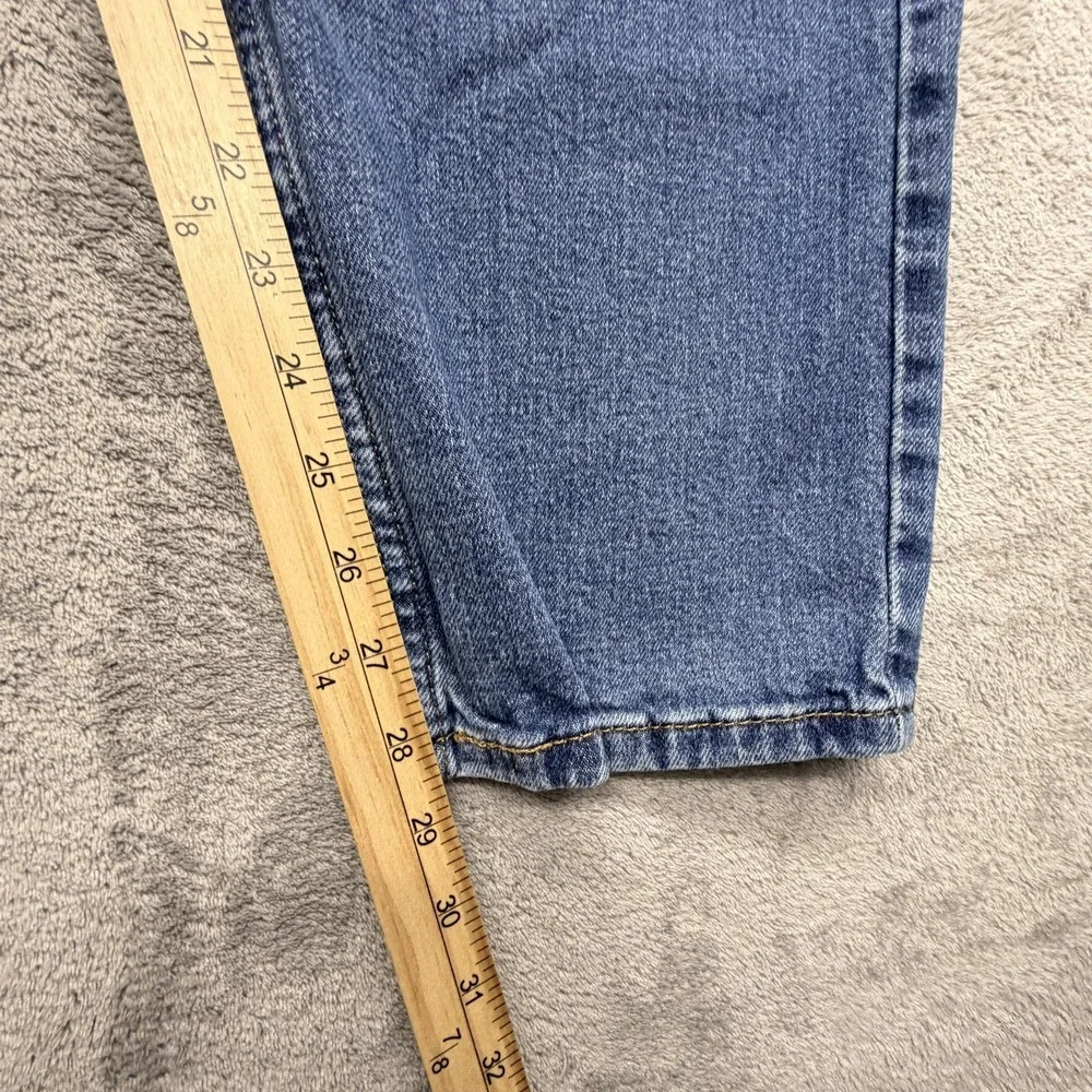 Levis 505 Jeans Mens Measured 37x29 Blue Light Wash Straight Stretch Zip Fly